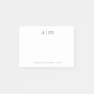 Customisable Couple Name And Initial Monogram Post-it Notes