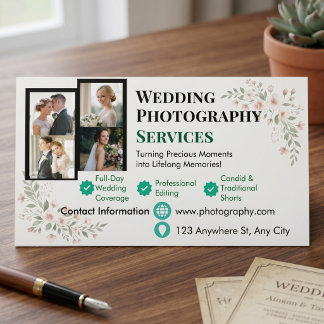 Customisable Couple Portrait Photographer Magnetic Business Card
