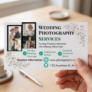Customisable Couple Portrait Photographer Magnetic Business Card