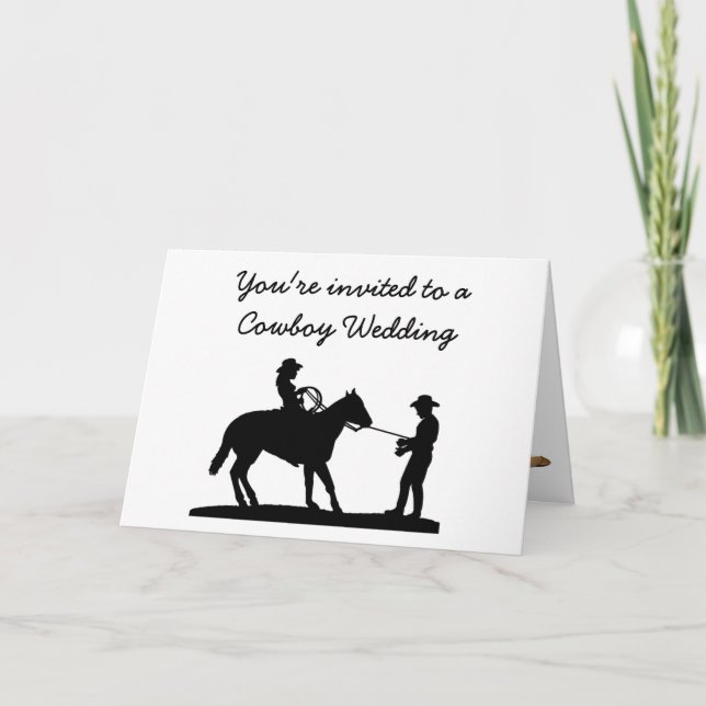 Customisable Cowboy Wedding Card (Front)