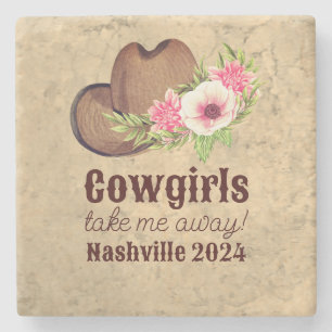 Customisable Cowgirls Take Me Away! Nashville Stone Coaster