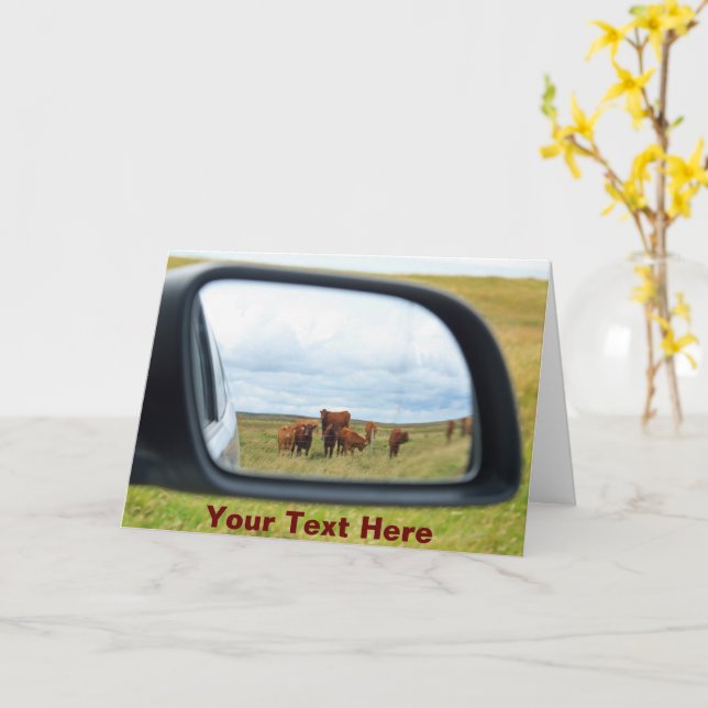 Customisable cows in the mirror card (Yellow Flower)