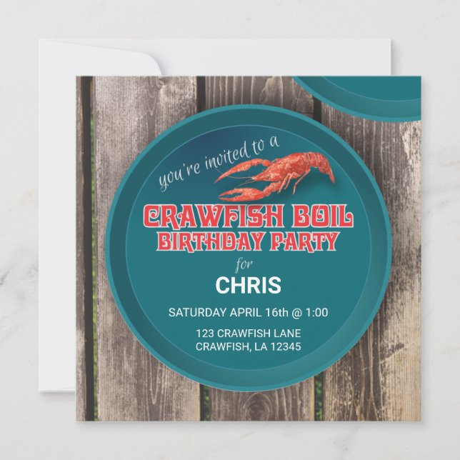 customisable CRAWFISH BOIL BIRTHDAY INVITATION (Front)