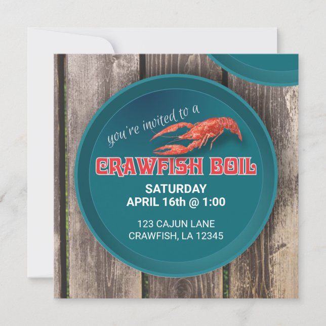 customisable CRAWFISH BOIL INVITATION (Front)