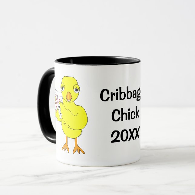 Customisable Cribbage Chick Mug (Front Left)