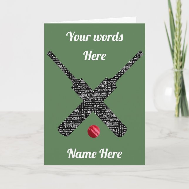 Customisable Cricket Card (Front)