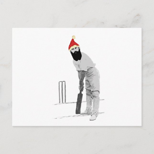 customisable cricket christmas gift ideas holiday postcard (Front)
