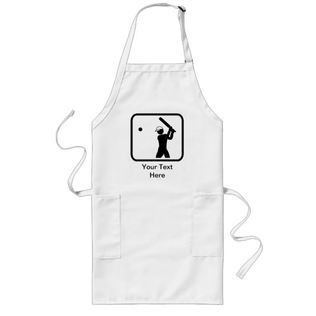 Customisable Cricket Logo Long Apron (Front)