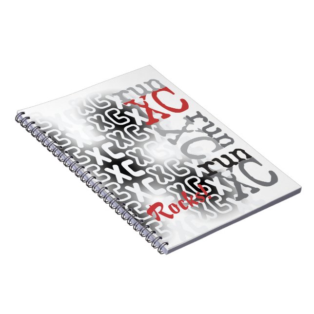 Customisable Cross Country run XC Typography Notebook (Right Side)