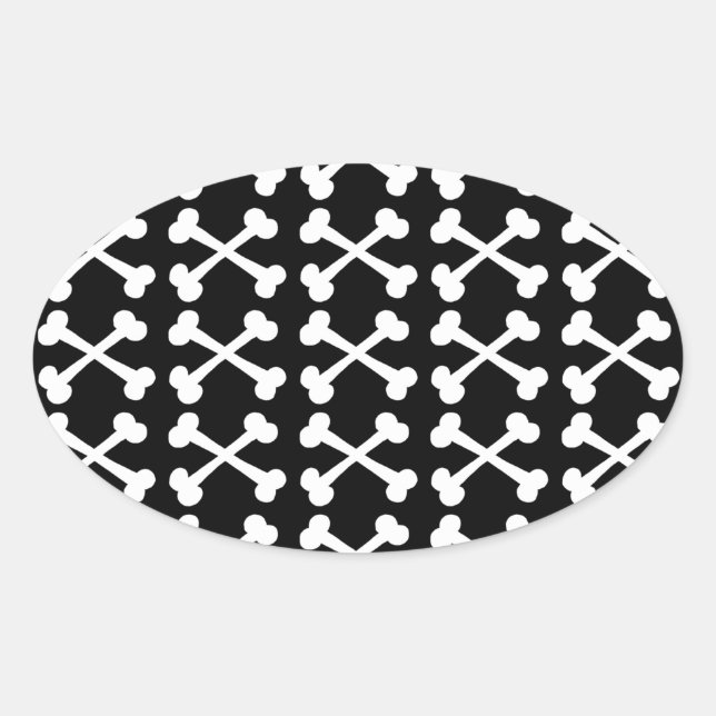 Customisable Crossbones Oval Sticker (Front)
