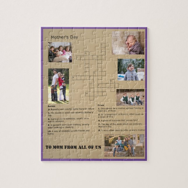 Customisable Crossword - Jigsaw Puzzle (Vertical)