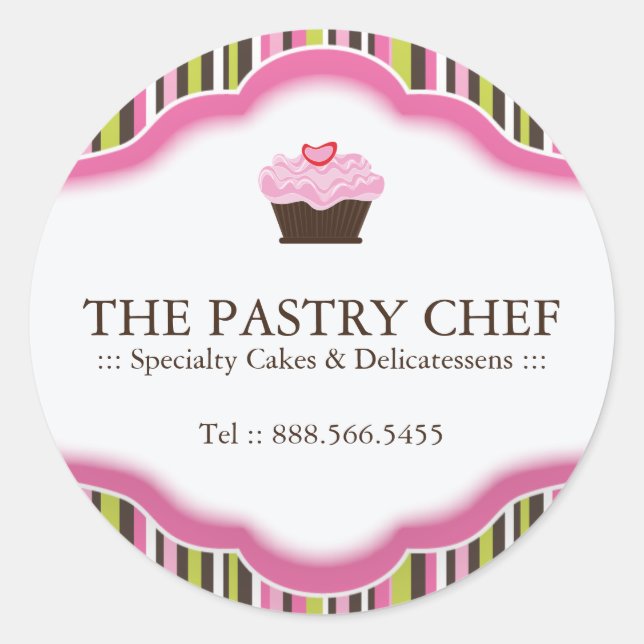 Customisable Cupcake Bakery Stickers (Front)