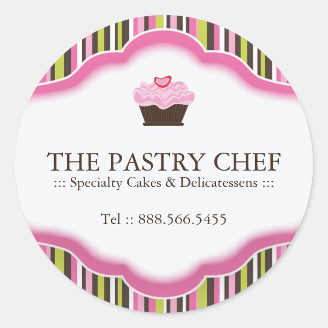 Customisable Cupcake Bakery Stickers (Front)