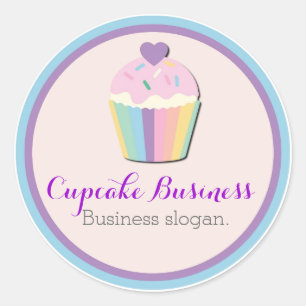 Customisable cupcake business sticker labels
