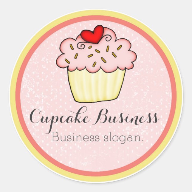Customisable cupcake business sticker labels (Front)