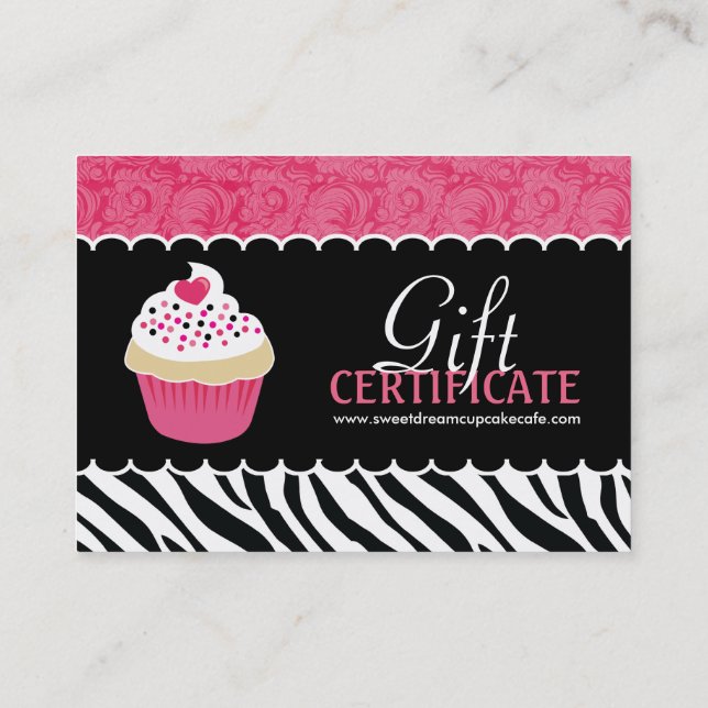 Customisable Cupcake Gift Certificate (Back)