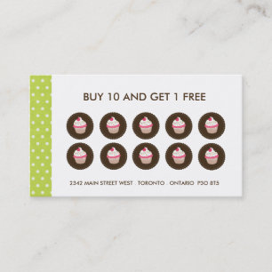 Customisable Cupcake Rewards Cards