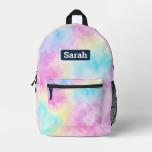 Customisable custom name pastel Tie dye backpack