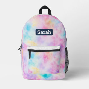 Customisable custom name pastel Tie dye backpack