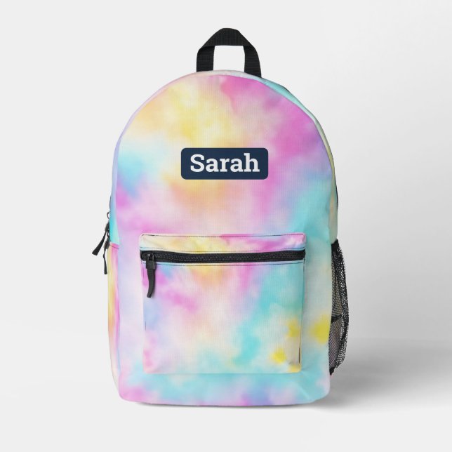 Customisable custom name Tie-dye backpack (Front)