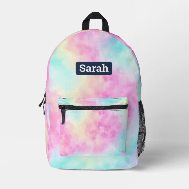 Customisable custom name Tie dye backpack (Front)