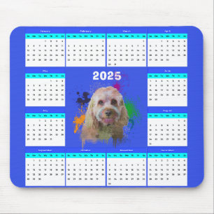 Customisable Cute Cavapoo Dog Calendar Mouse Mat
