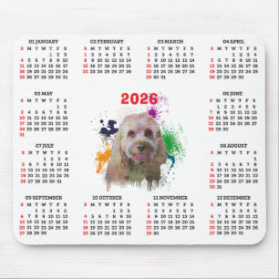Customisable Cute Cavapoo Dog Calendar Mouse Mat