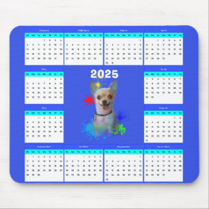 Customisable Cute Chihuahua Dog Calendar  Mouse Mat