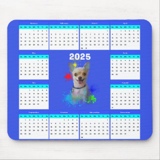 Customisable Cute Chihuahua Dog Calendar Mouse Mat