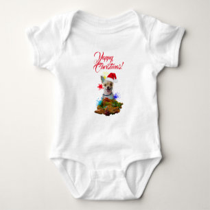 Customisable Cute Chihuahua Dog Yappy Christmas  Baby Bodysuit