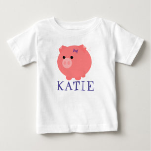 Customisable Cute Chubby Pig Kid T-Shirt