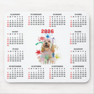 Customisable Cute Cockapoo Dog Calendar Mouse Mat