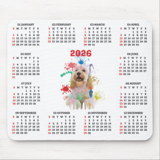 Customisable Cute Cockapoo Dog Calendar Mouse Mat