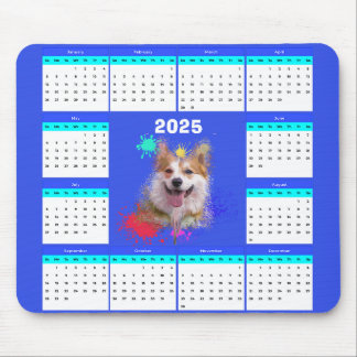 Customisable Cute Corgi Dog Calendar Mouse Mat