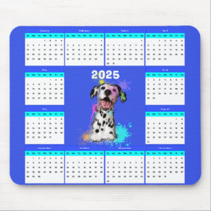 Customisable Cute Dalmatian Dog Calendar Mouse Mat