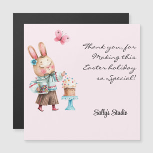 Customisable, Cute Easter Bunny Magnetic Thank You