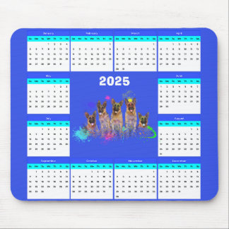 Customisable Cute German Shepherd Dog Calendar Mouse Mat