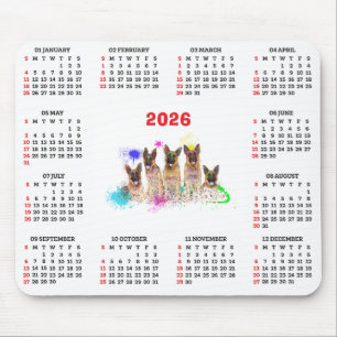 Customisable Cute German Shepherd Dog Calendar  Mouse Mat
