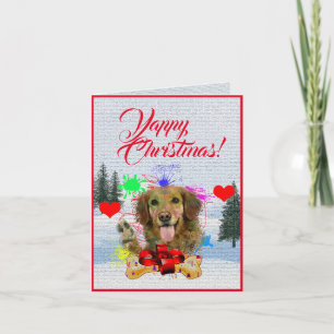 Customisable Cute Golden Retriever Christmas Card