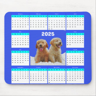 Customisable Cute Golden Retriever Dog Calendar  Mouse Mat