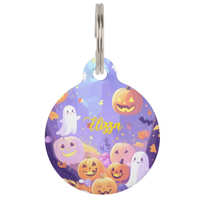 Customisable Cute Halloween  Pet Tag (Front)