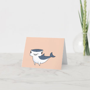 Customisable Cute Hammerhead Shark Holiday Card