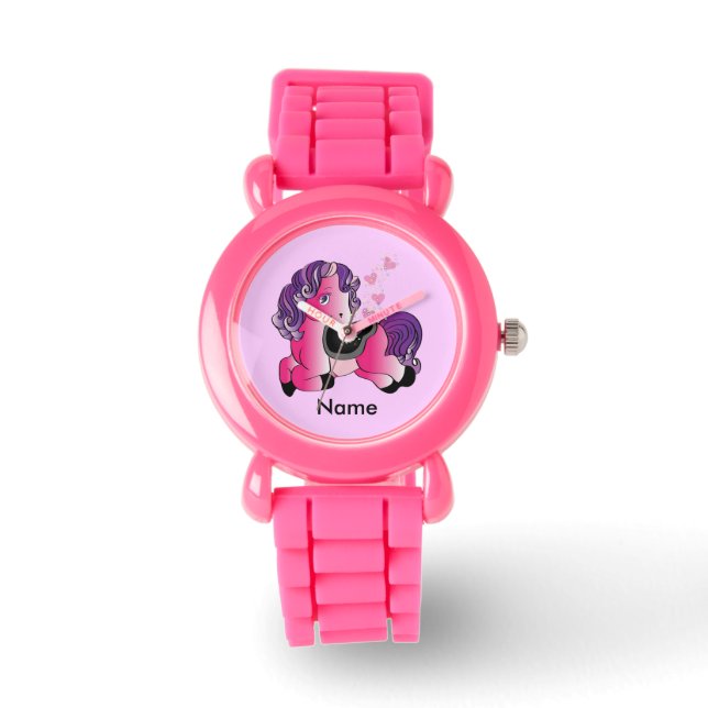 Customisable Cute happy little horse pony Watch (Front)