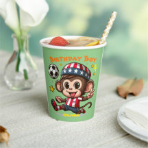 Customisable Cute Happy Monkey Soccer Player