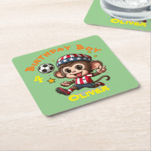 Customisable Cute Happy Monkey Soccer Player