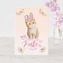 Customisable Cute Kitten Bunny Easter