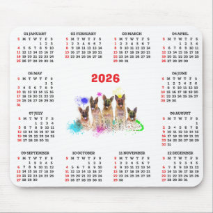 Customisable Cute Labrador Puppies Calendar Mouse Mat