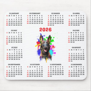 Customisable Cute Malinois Dog Calendar Mouse Mat