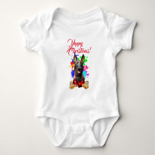 Customisable Cute Malinois Dog Yappy Christmas Baby Bodysuit