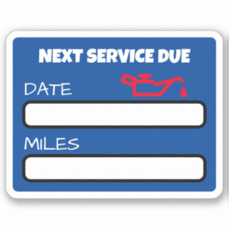 Customisable Cute Oil Change Reminder Oil Change